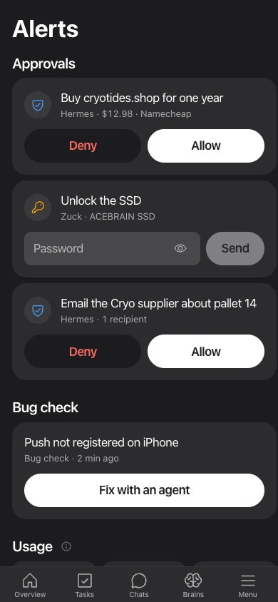 An approval card in Exodus