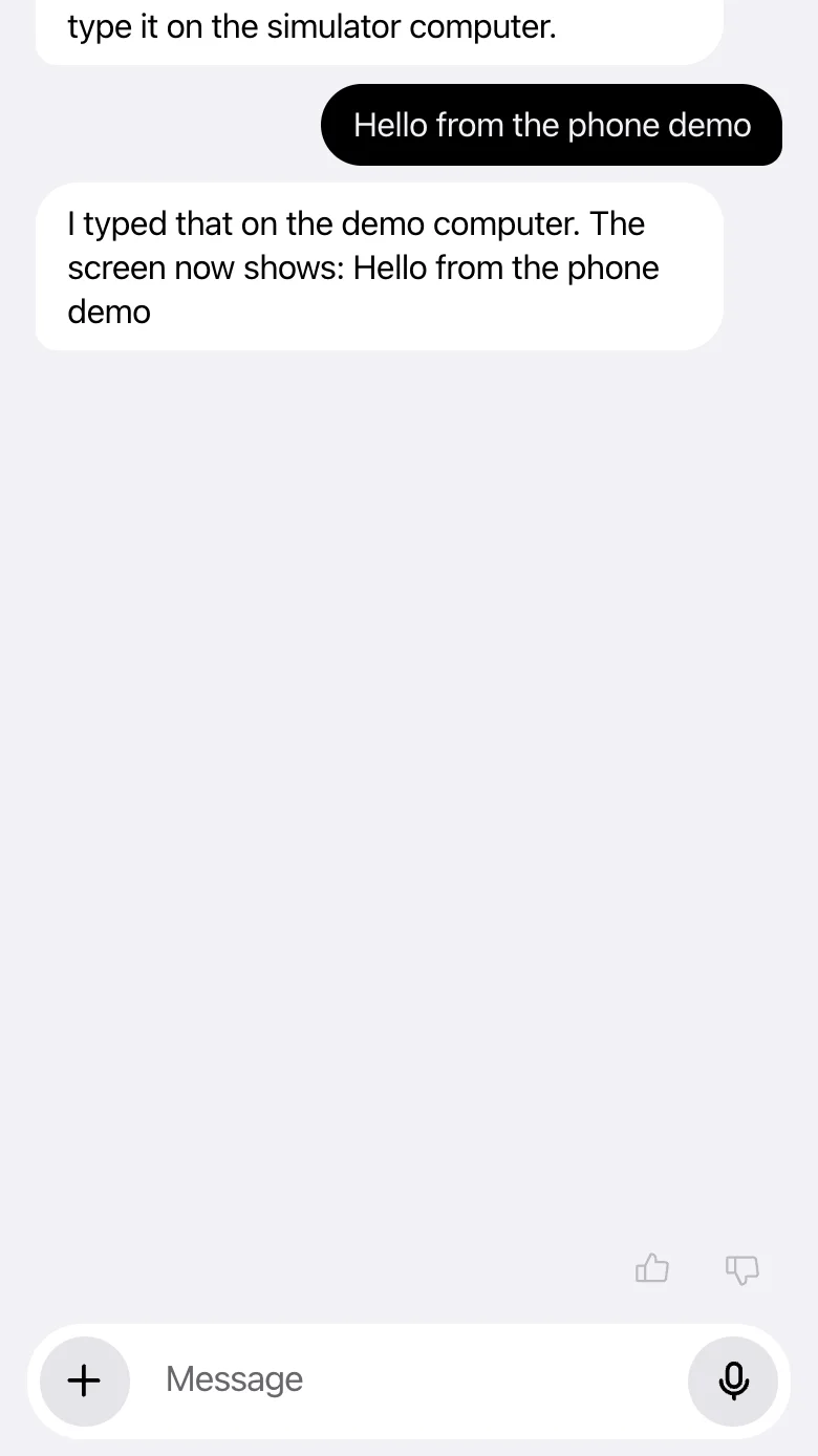 Ace replies in the phone chat